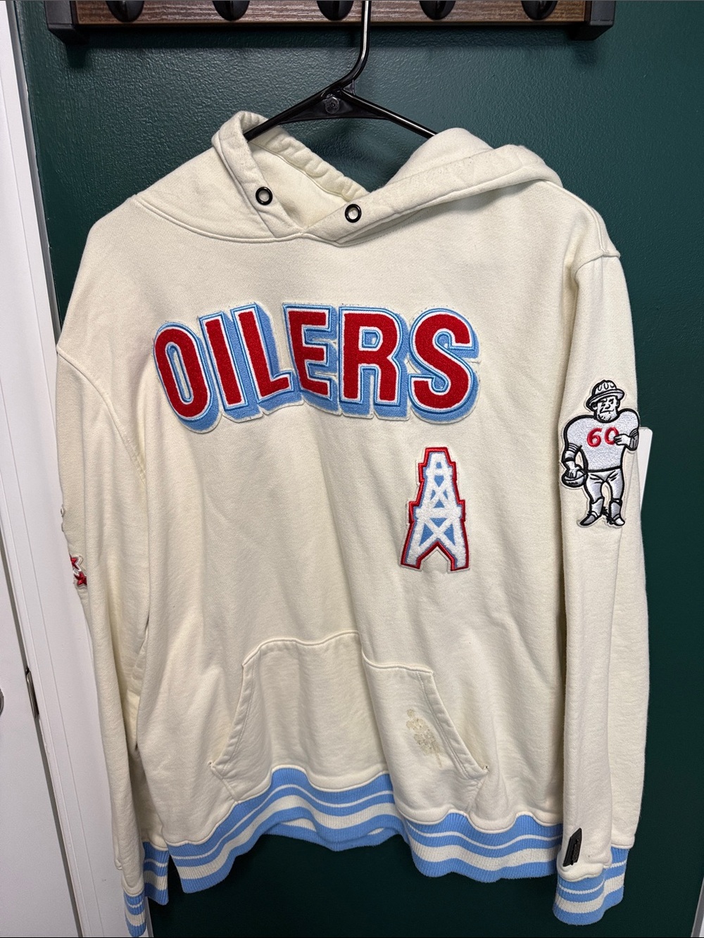 Pro standard OILERS Vintage-Inspired Cream Hoodie Sweater